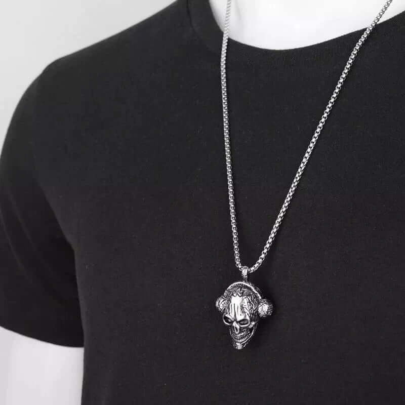 SKULLBEAT - Alloy  Pendant with Pure Stainless Steel 24inch Chain for Men, American trending Style - Round Box Chain - THE MEN THING