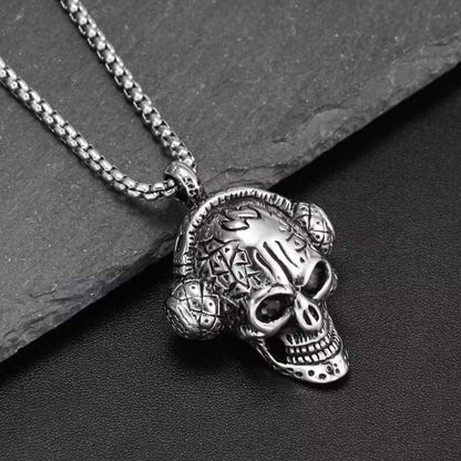 SKULLBEAT - Alloy  Pendant with Pure Stainless Steel 24inch Chain for Men, American trending Style - Round Box Chain - THE MEN THING