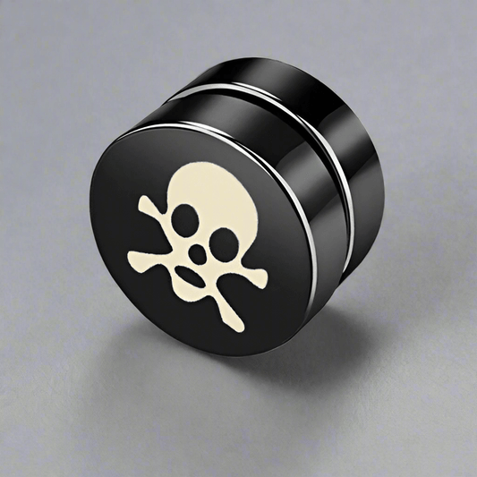 SKULLIX - Magnetic Non-Piercing Pure Titanium Steel Studs Earrings for Men & Boys (2 Pcs) - THE MEN THING