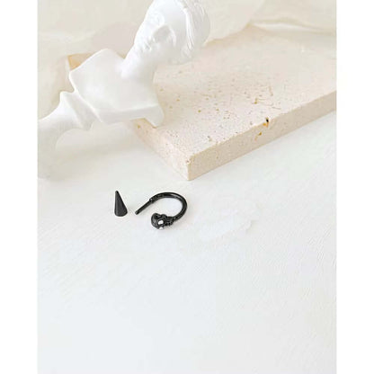SKULLSCAPE - BLACK  - Pure Titanium Steel Ear Hoop Earrings for Men & Boys (2 Pcs) - THE MEN THING