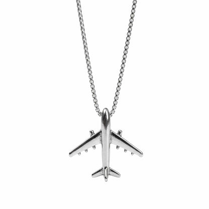 SKYJET AIRPLANE - 41mm Titanium Steel Pendant with 28inch Round Box 4mm Chain for Men & Boys — SS Pendant/ Necklace for Men | THE MEN THING