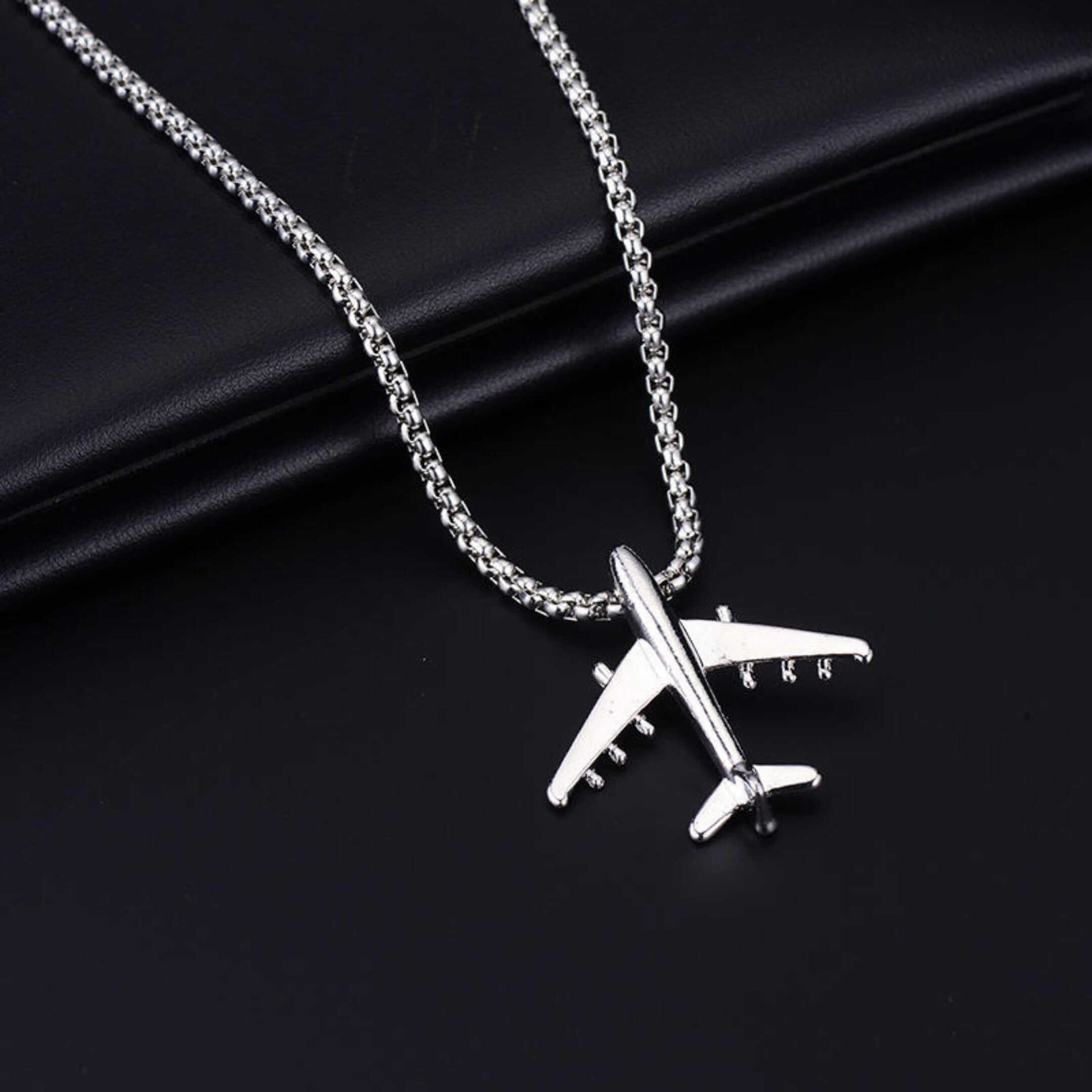 SKYJET AIRPLANE - 41mm Titanium Steel Pendant with 28inch Round Box 4mm Chain for Men & Boys — SS Pendant/ Necklace for Men | THE MEN THING