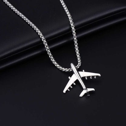 SKYJET AIRPLANE - 41mm Titanium Steel Pendant with 28inch Round Box 4mm Chain for Men & Boys — SS Pendant/ Necklace for Men | THE MEN THING