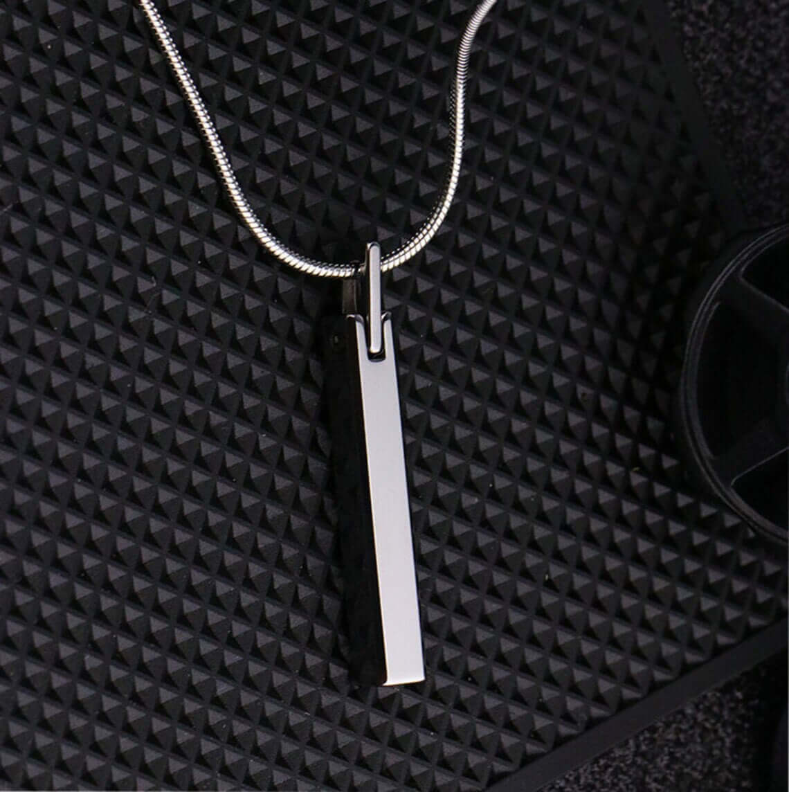 SLEEK APEX - Pure Titanium Steel Silver Bar Pendant with 24inch Snake Chain for Men & Boys - THE MEN THING