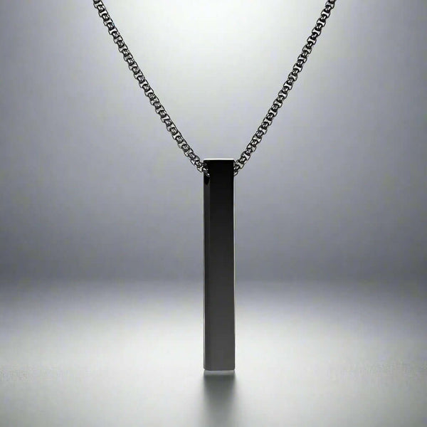 SLEEK BLACK (A) - Alloy Pendant with Stainless Steel 24inch Black Round Box Chain, European trending Style for Men & Boy