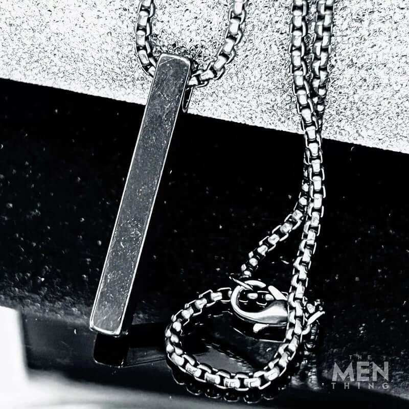 SLEEK BLACK (A) - Alloy Pendant with Stainless Steel 24inch Black Round Box Chain, European trending Style for Men & Boy — SS Pendant/ Necklace for Men | THE MEN THING