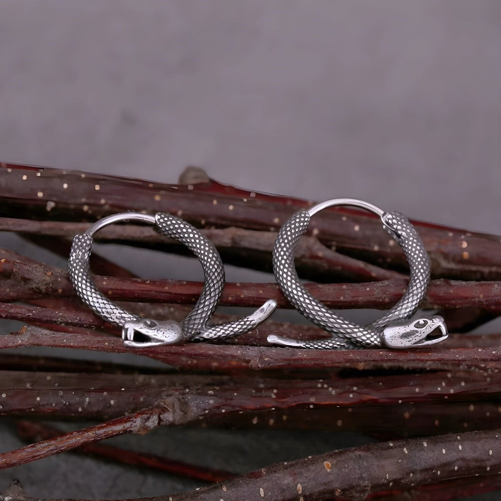 SLYTHER LOOP - 12mm Pure Titanium Steel Hoop Earrings for Men & Boys (2pcs) - THE MEN THING
