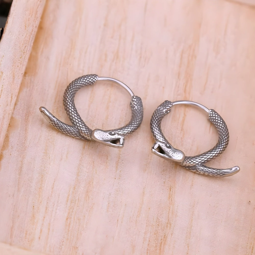SLYTHER LOOP - 12mm Pure Titanium Steel Hoop Earrings for Men & Boys (2pcs) - THE MEN THING