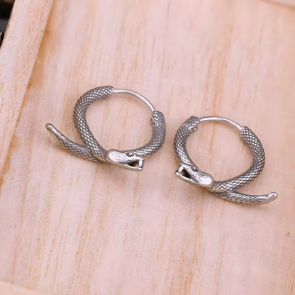SLYTHER LOOP - 12mm Pure Titanium Steel Hoop Earrings for Men & Boys (2pcs) - THE MEN THING