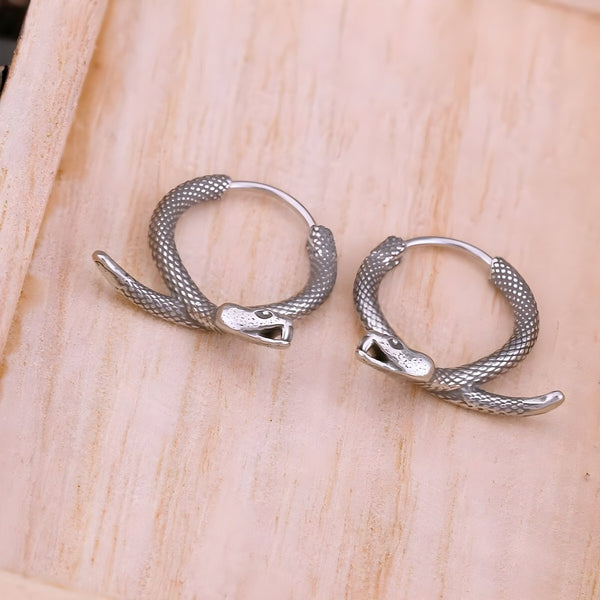 SLYTHER LOOP - 12mm Pure Titanium Steel Hoop Earrings for Men & Boys (2pcs)