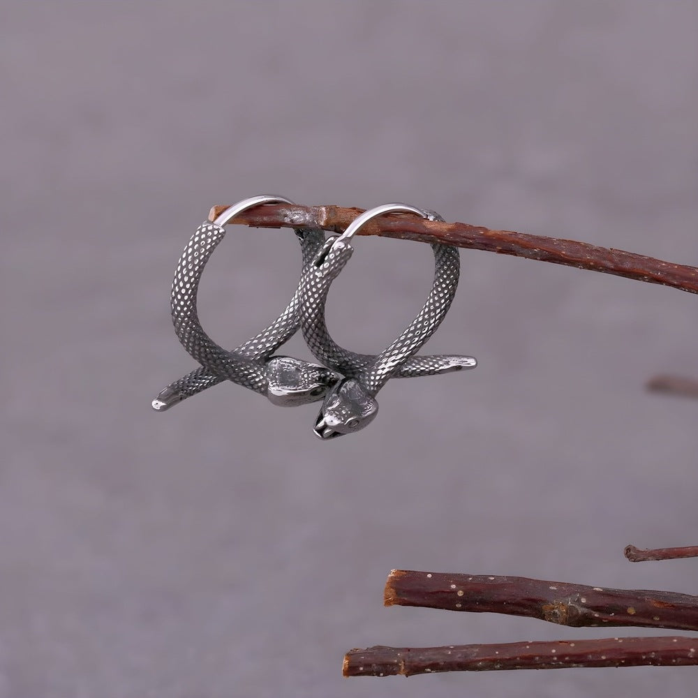 SLYTHER LOOP - 12mm Pure Titanium Steel Hoop Earrings for Men & Boys (2pcs) - THE MEN THING