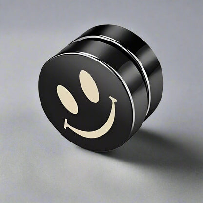 SMILEY - Magnetic Non-Piercing Pure Titanium Steel Studs Earrings for Men & Boys (2 Pcs) - THE MEN THING