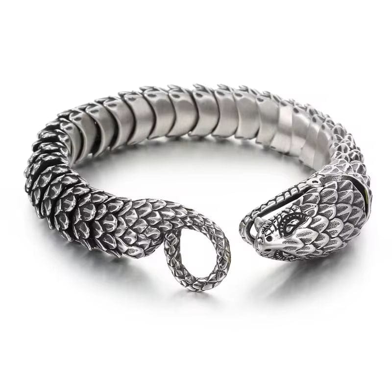 SNAKE BITE - 14mm Pure Titanium Steel Bracelet for Men & Boy (8inch) — Steel Bracelets for Men | THE MEN THING