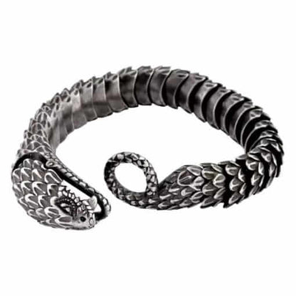 SNAKE BITE - 14mm Pure Titanium Steel Bracelet for Men & Boy (8inch) — Steel Bracelets for Men | THE MEN THING