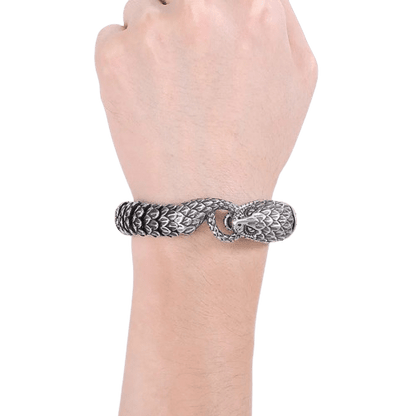 SNAKE BITE - 14mm Pure Titanium Steel Bracelet for Men & Boy (8inch) — Steel Bracelets for Men | THE MEN THING