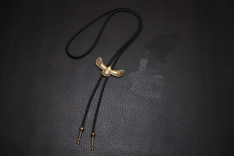 SOARING FALCON - Retro Alloy Pendant Bolo Tie | Adjustable Genuine Leather Cowboy Necktie Necklace for Men & Boys - THE MEN THING