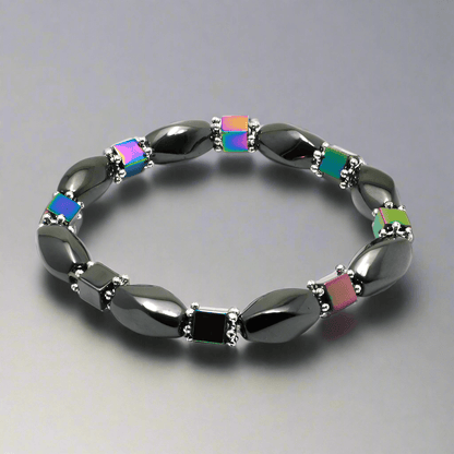 SOLACE BLACK -- Beads Bracelet with Natural Stone - "7" inch Stretch Bracelet for Men & Boys - THE MEN THING