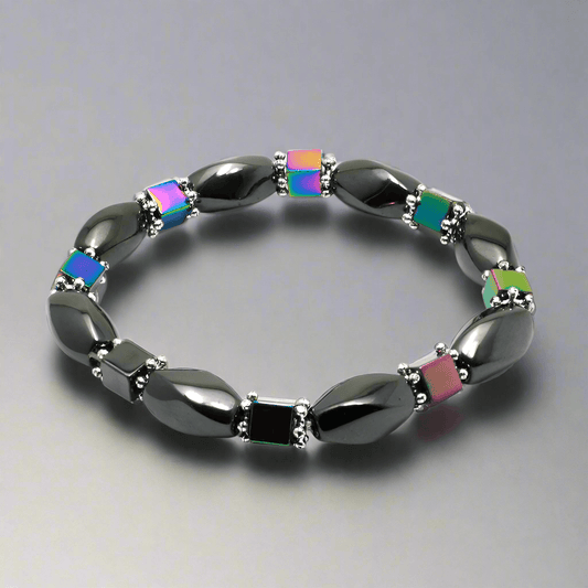 SOLACE BLACK -- Beads Bracelet with Natural Stone - "7" inch Stretch Bracelet for Men & Boys - THE MEN THING