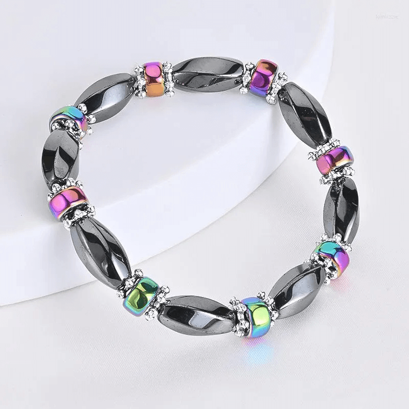 SOLACE BLACK -- Beads Bracelet with Natural Stone - "7" inch Stretch Bracelet for Men & Boys - THE MEN THING