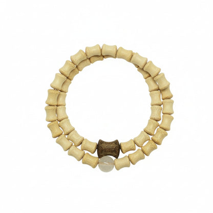 SOLARA BEAD - 7mm Wooden Beads Bracelet with Natural Stone - Adjustable Bracelet - THE MEN THING