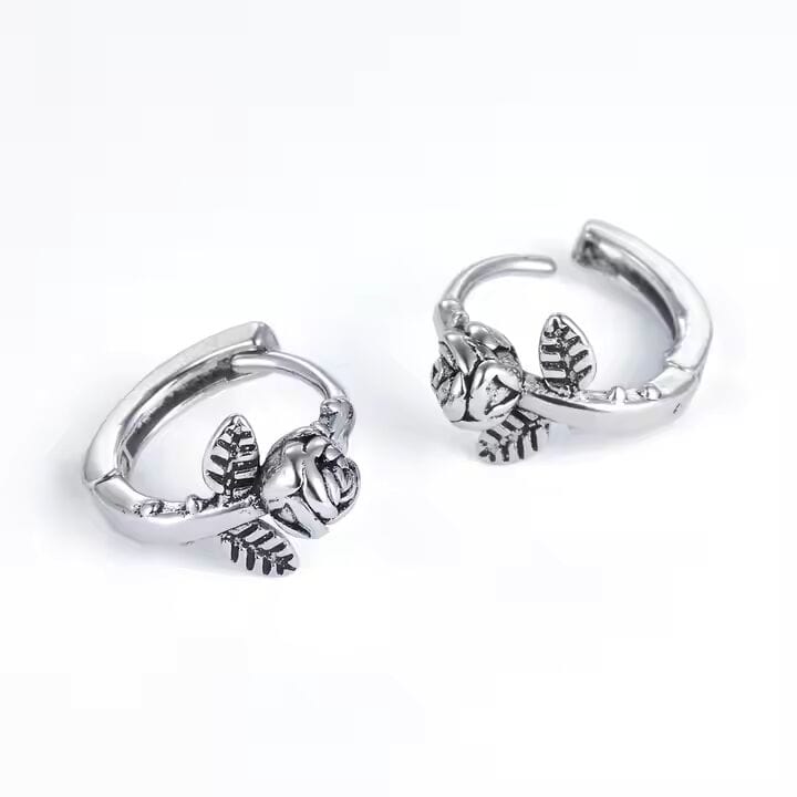 SPARTAN ROSE - Titanium Steel Hoop Earrings for Men & Boys (2 Pcs) - THE MEN THING