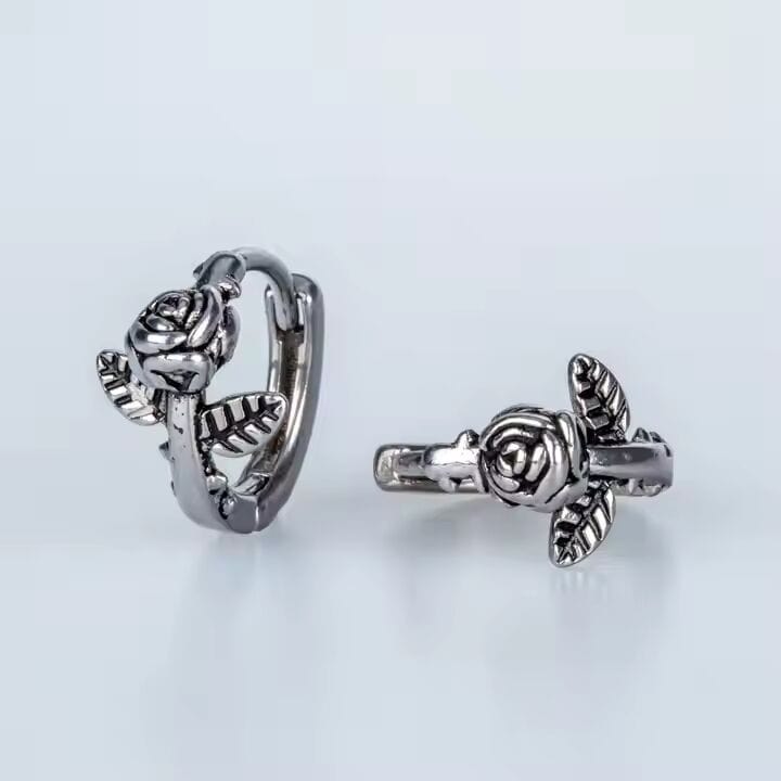 SPARTAN ROSE - Titanium Steel Hoop Earrings for Men & Boys (2 Pcs) - THE MEN THING