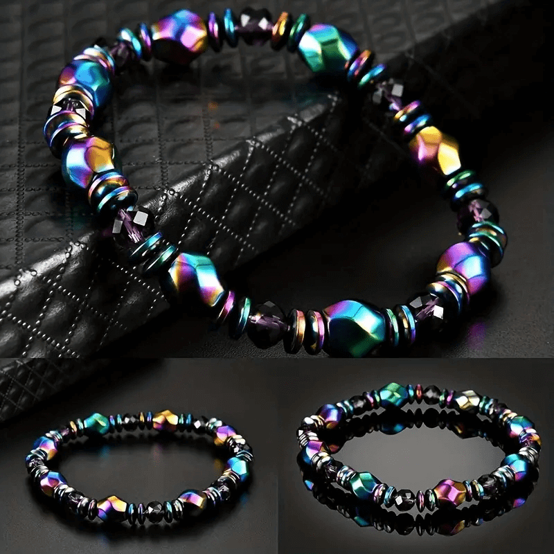 SPECTRA MULTICOLOR -- Beads Bracelet with Natural Stone - "7" inch Stretch Bracelet for Men & Boys - THE MEN THING