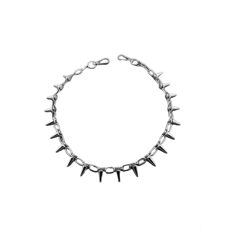 SPIKE CHAIN SILVER - Alloy Long Wallet Biker Chain For Jeans  with Lobster Clasps for Men & Boys - "26"inch - THE MEN THING