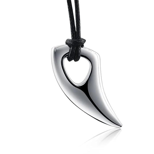 SPIKE EDGE - Titanium Steel Pendant with Adjustable Rope Chain for Men & Boys — Leather Necklace for Men | THE MEN THING