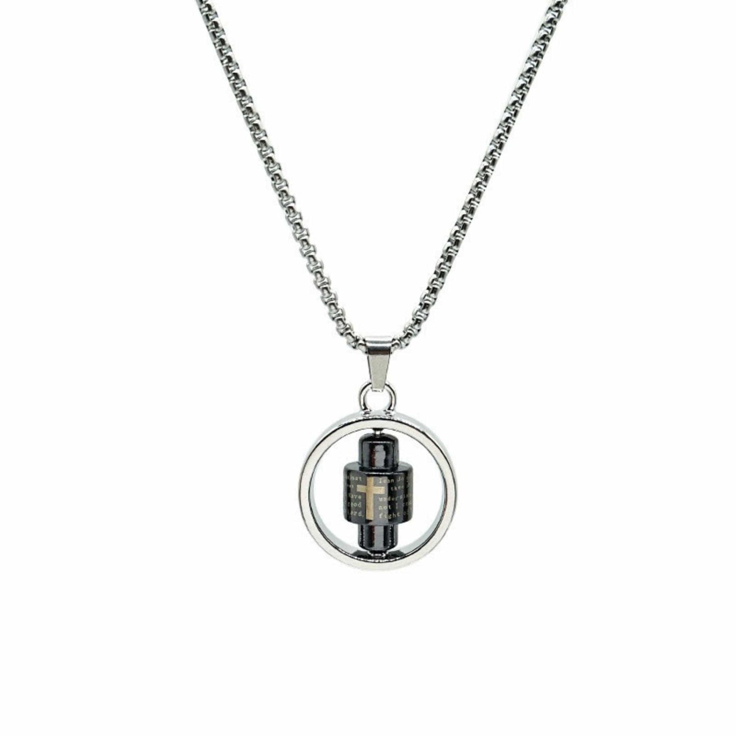 SPIN MANTRA WHEEL - 25mm Pure Titanium Steel Pendant with 28inch Twisted 4mm Chain for Men & Boys — SS Pendant/ Necklace for Men | THE MEN THING