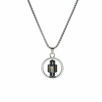 SPIN MANTRA WHEEL - 25mm Pure Titanium Steel Pendant with 28inch Twisted 4mm Chain for Men & Boys — SS Pendant/ Necklace for Men | THE MEN THING