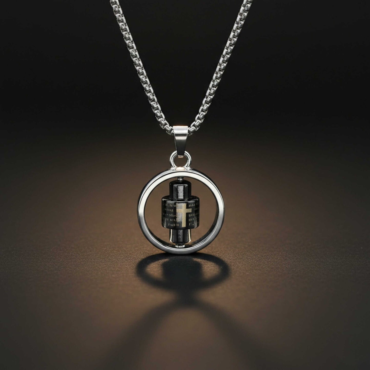 SPIN MANTRA WHEEL - 25mm Pure Titanium Steel Pendant with 28inch Twisted 4mm Chain for Men & Boys — SS Pendant/ Necklace for Men | THE MEN THING