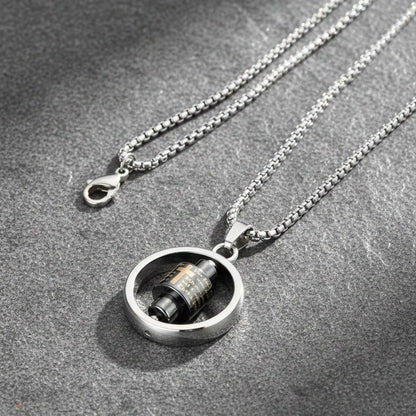 SPIN MANTRA WHEEL - 25mm Pure Titanium Steel Pendant with 28inch Twisted 4mm Chain for Men & Boys — SS Pendant/ Necklace for Men | THE MEN THING