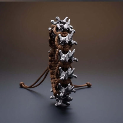 SPINECLAW - BROWN - Genuine Braided Leather Adjustable Bracelet for Men & Boys - THE MEN THING