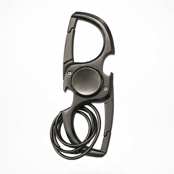 SPINEX DUAL - GUNMETAL GREY - Stainless Steel Keychain for Men & Boy