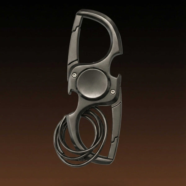 SPINEX DUAL - GUNMETAL GREY - Stainless Steel Keychain for Men & Boy
