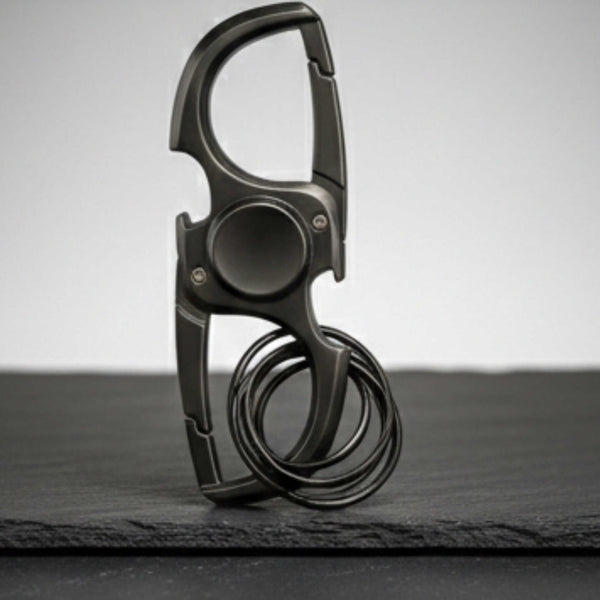 SPINEX DUAL - GUNMETAL GREY - Stainless Steel Keychain for Men & Boy