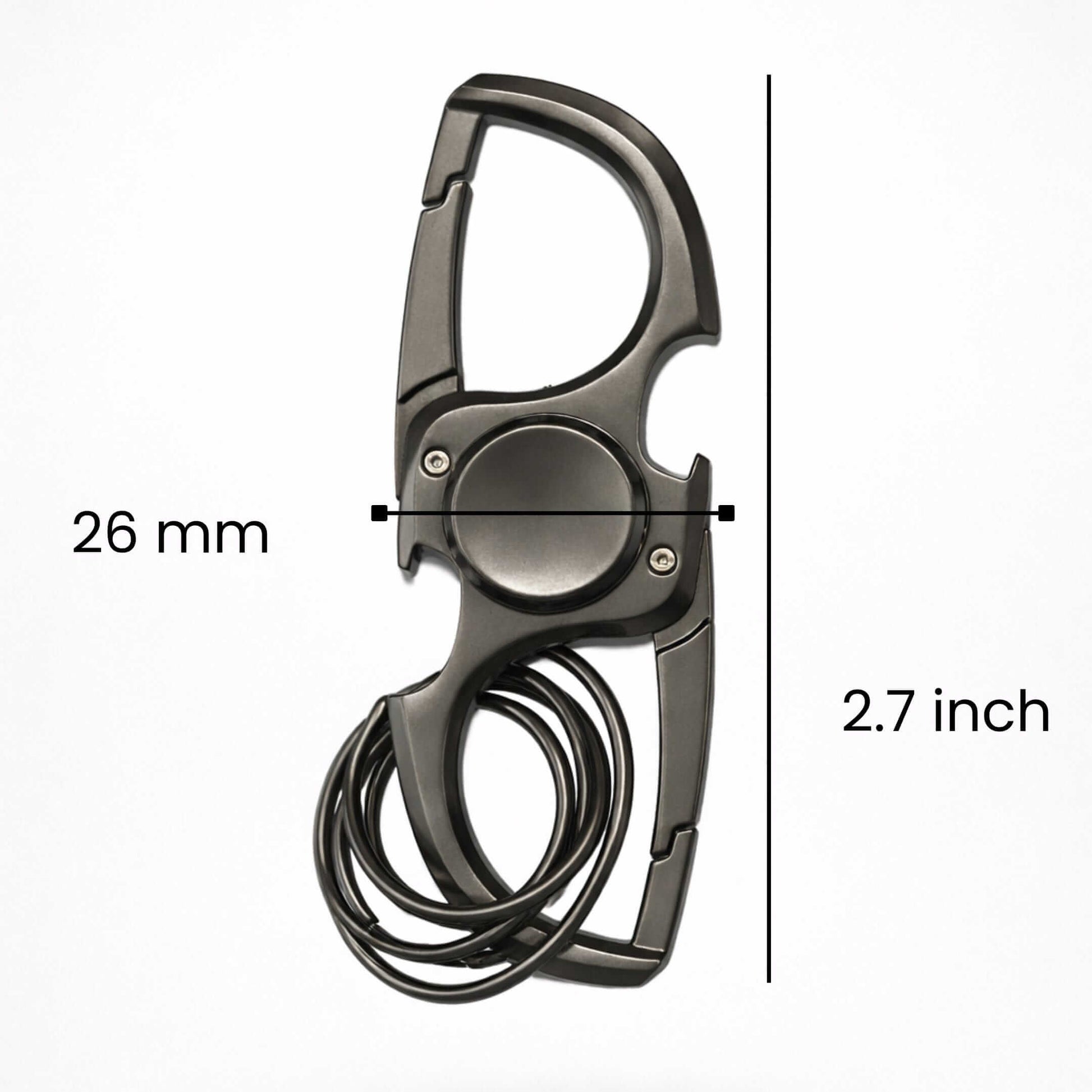 SPINEX DUAL - GUNMETAL GREY - Stainless Steel Keychain for Men & Boy — KeyChains for Men | THE MEN THING