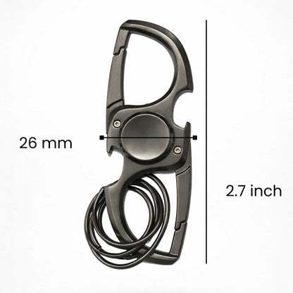 SPINEX DUAL - GUNMETAL GREY - Stainless Steel Keychain for Men & Boy — KeyChains for Men | THE MEN THING