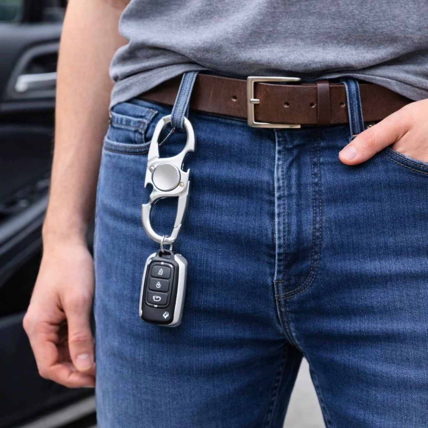 SPINEX DUAL - STEEL - Stainless Steel Keychain for Men & Boy — KeyChains for Men | THE MEN THING