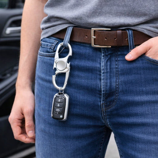 SPINEX  DUAL - STEEL - Stainless Steel Keychain for Men & Boy - THE MEN THING