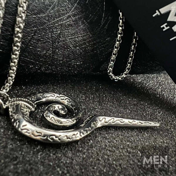 SPIRAL WEAPON  - Alloy Pendant with Pure Stainless Steel  24inch Round Box Chain, European trending Style for Men & Boy