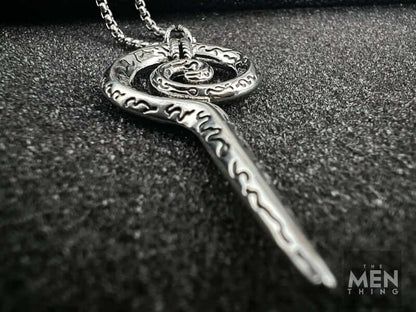 SPIRAL WEAPON  - Alloy Pendant with Pure Stainless Steel  24inch Round Box Chain, European trending Style for Men & Boy - THE MEN THING