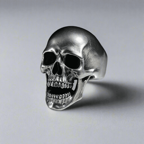 SPIRE SKULL RING - Pure Stainless Steel Men’s Steel-Plated Ring – Statement Luxury Jewelry (Size : 16-22-27)