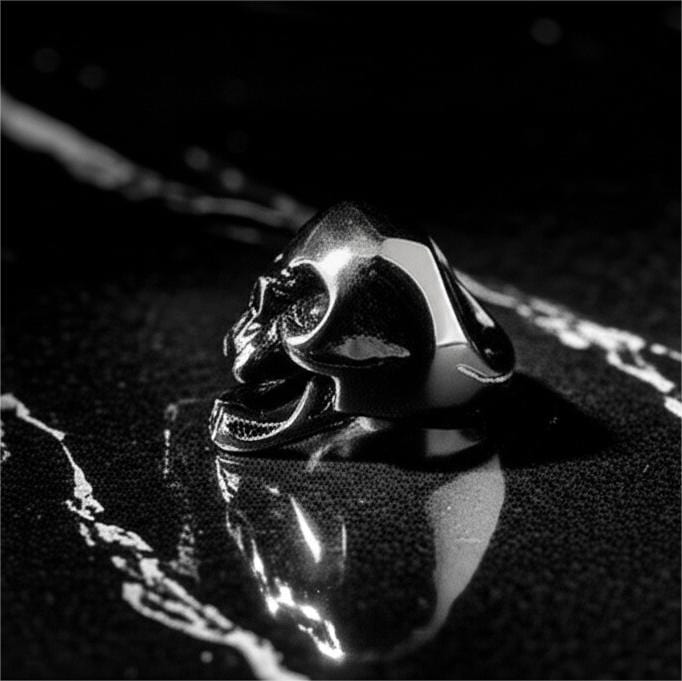 SPIRE SKULL RING - Pure Stainless Steel Men’s Steel-Plated Ring – Statement Luxury Jewelry (Size : 16-22-27) - THE MEN THING