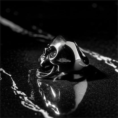 SPIRE SKULL RING - Pure Stainless Steel Men’s Steel-Plated Ring – Statement Luxury Jewelry (Size : 16-22-27) - THE MEN THING