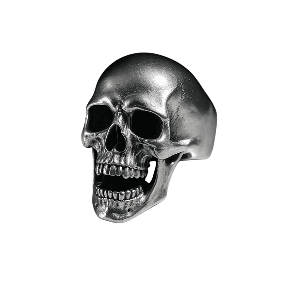 SPIRE SKULL RING - Pure Stainless Steel Men’s Steel-Plated Ring – Statement Luxury Jewelry (Size : 16-22-27)
