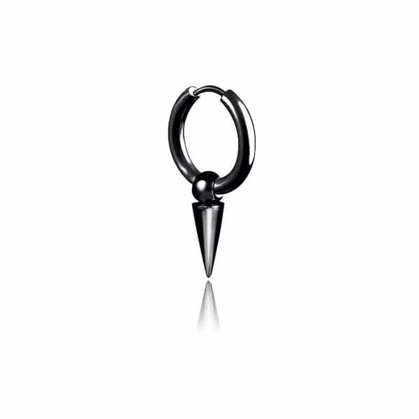 SPIREHOOP - BLACK - Pure Titanium Steel Ear Hoop Earrings for Men & Boys (2 Pcs)