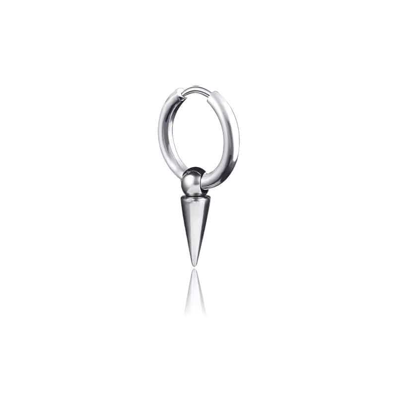 SPIREHOOP - SILVER - Pure Titanium Steel Ear Hoop Earrings for Men & Boys (2 Pcs) - THE MEN THING