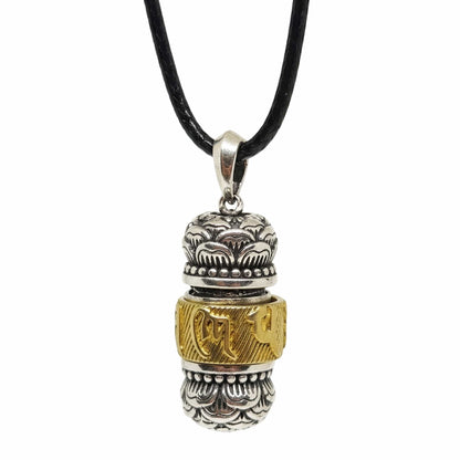SPIRITUAL ZEN WHEEL - 16mm Pure Titanium Steel Pendant with 24 to 26inch Adjustable Leather Rope Necklace for Men & Boys - THE MEN THING